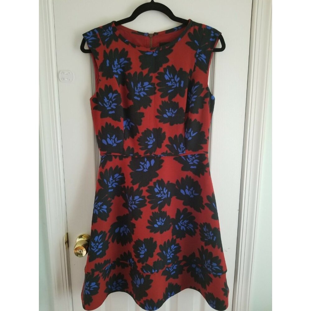 J.Crew Floral red A-line dress 6, EUC